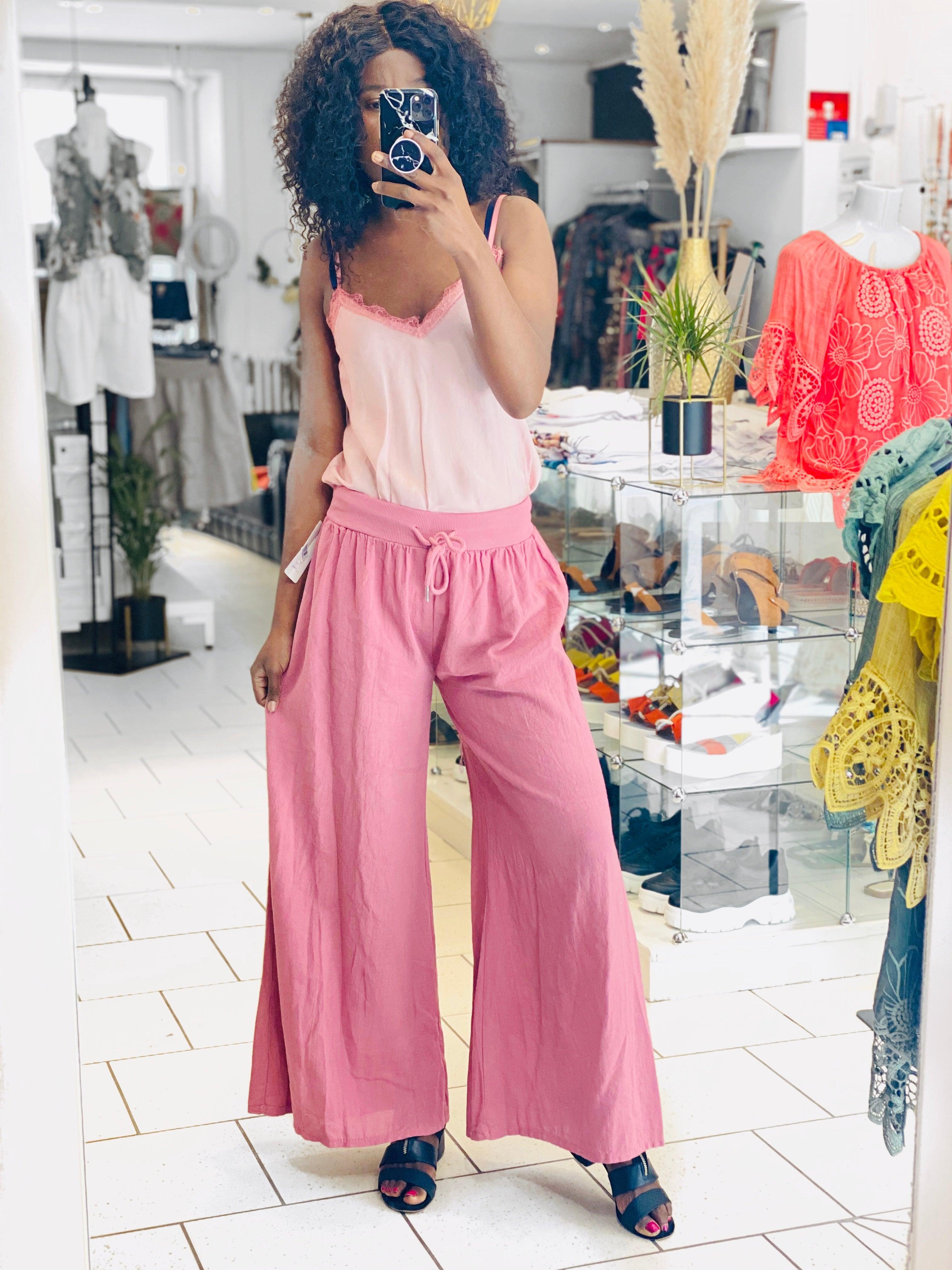 Pantalon ample en coton - beautifulshop