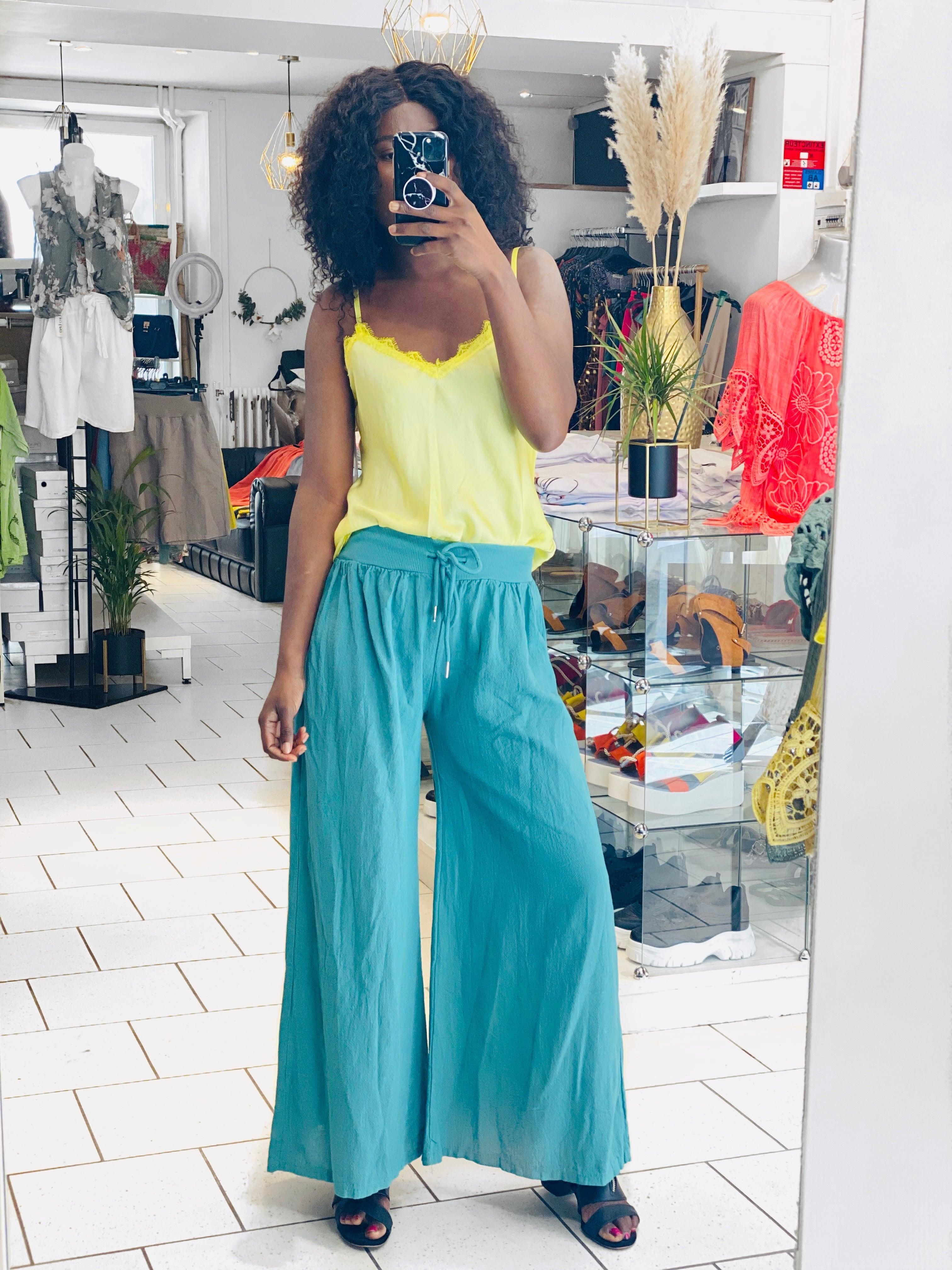 Pantalon ample en coton - beautifulshop