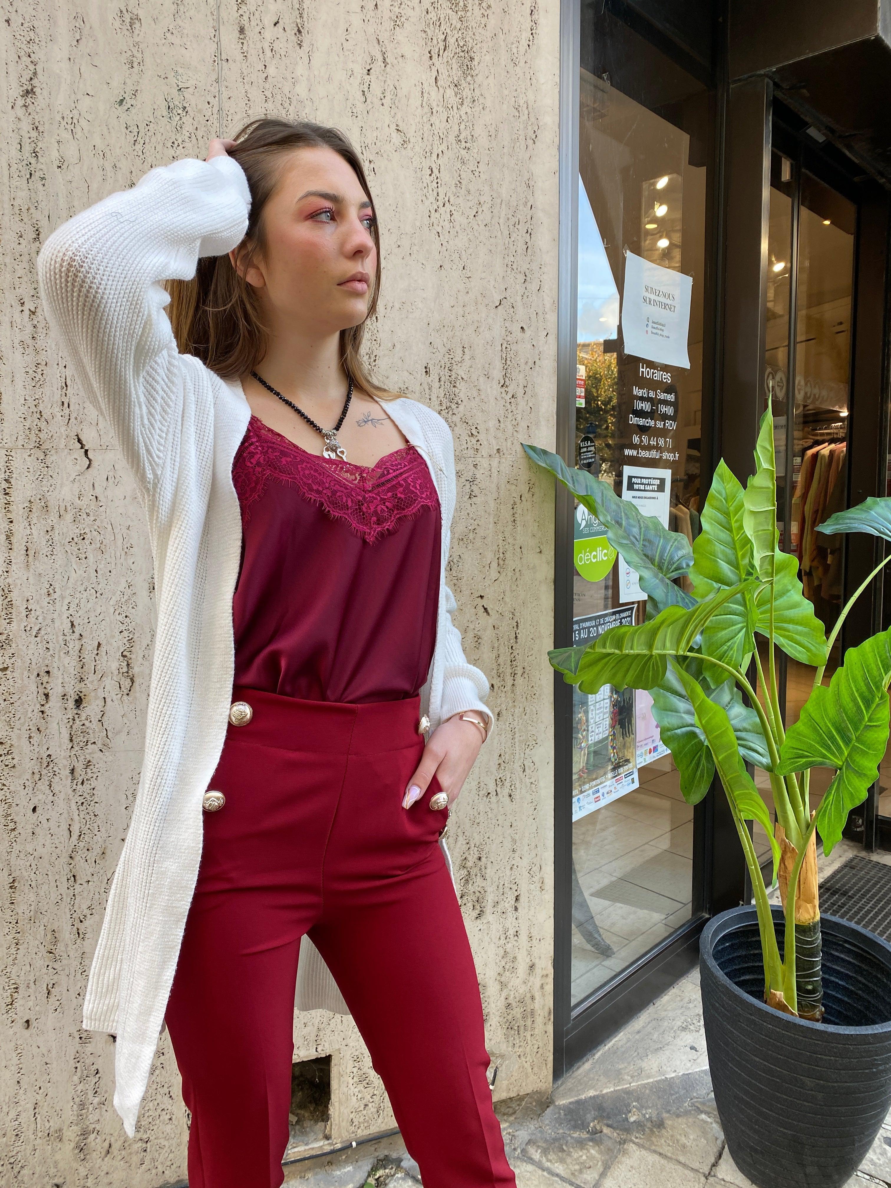 Pantalons Avec Des Boutons Avec Poches - beautifulshop