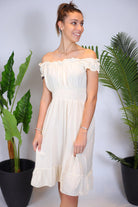 Petite robe fluide beige - beautifulshop