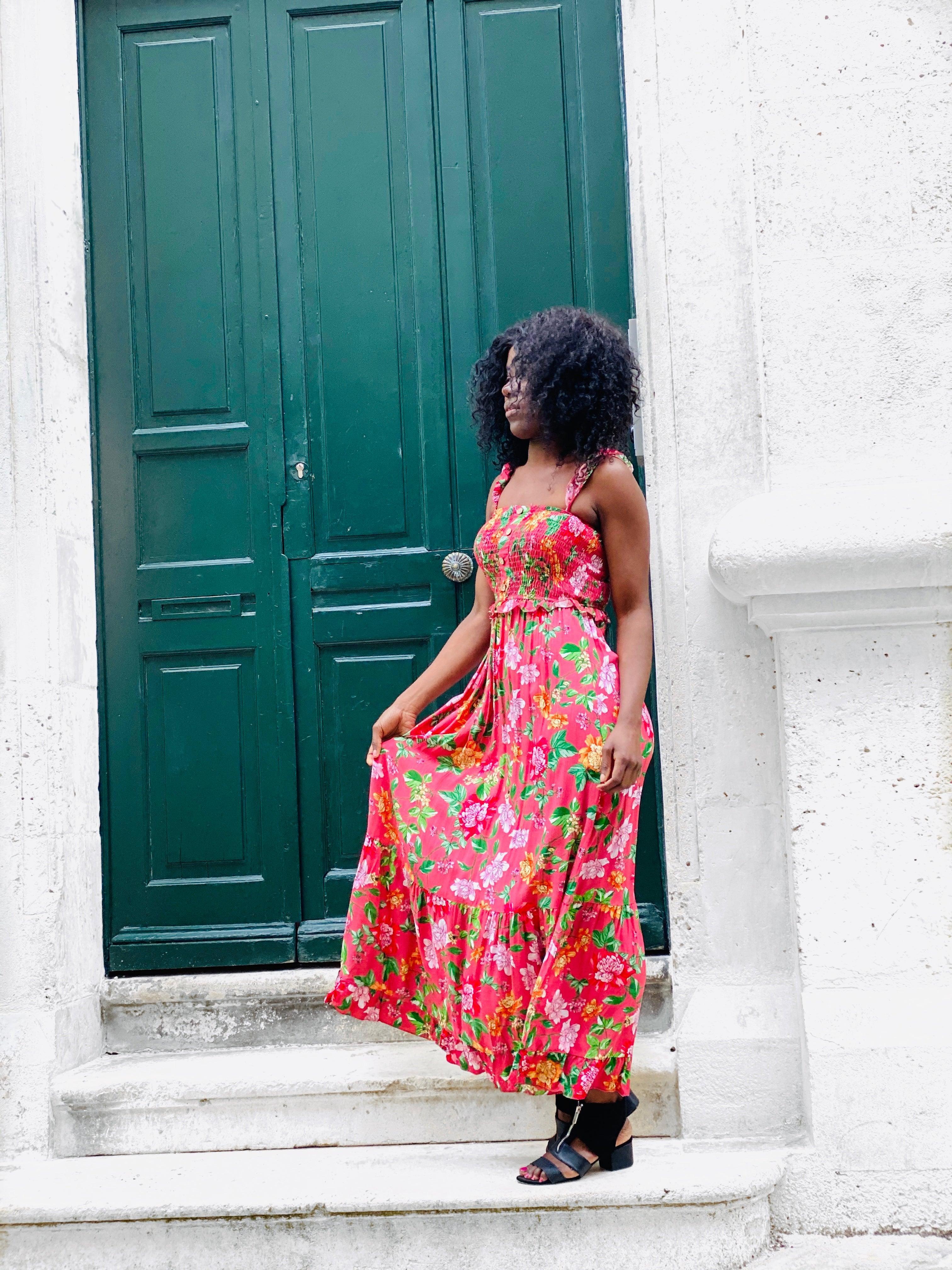 Robe fluide à fine bretelle - beautifulshop