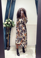 Robe longue fluide imprimée - beautifulshop