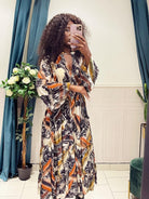 Robe longue fluide imprimée - beautifulshop