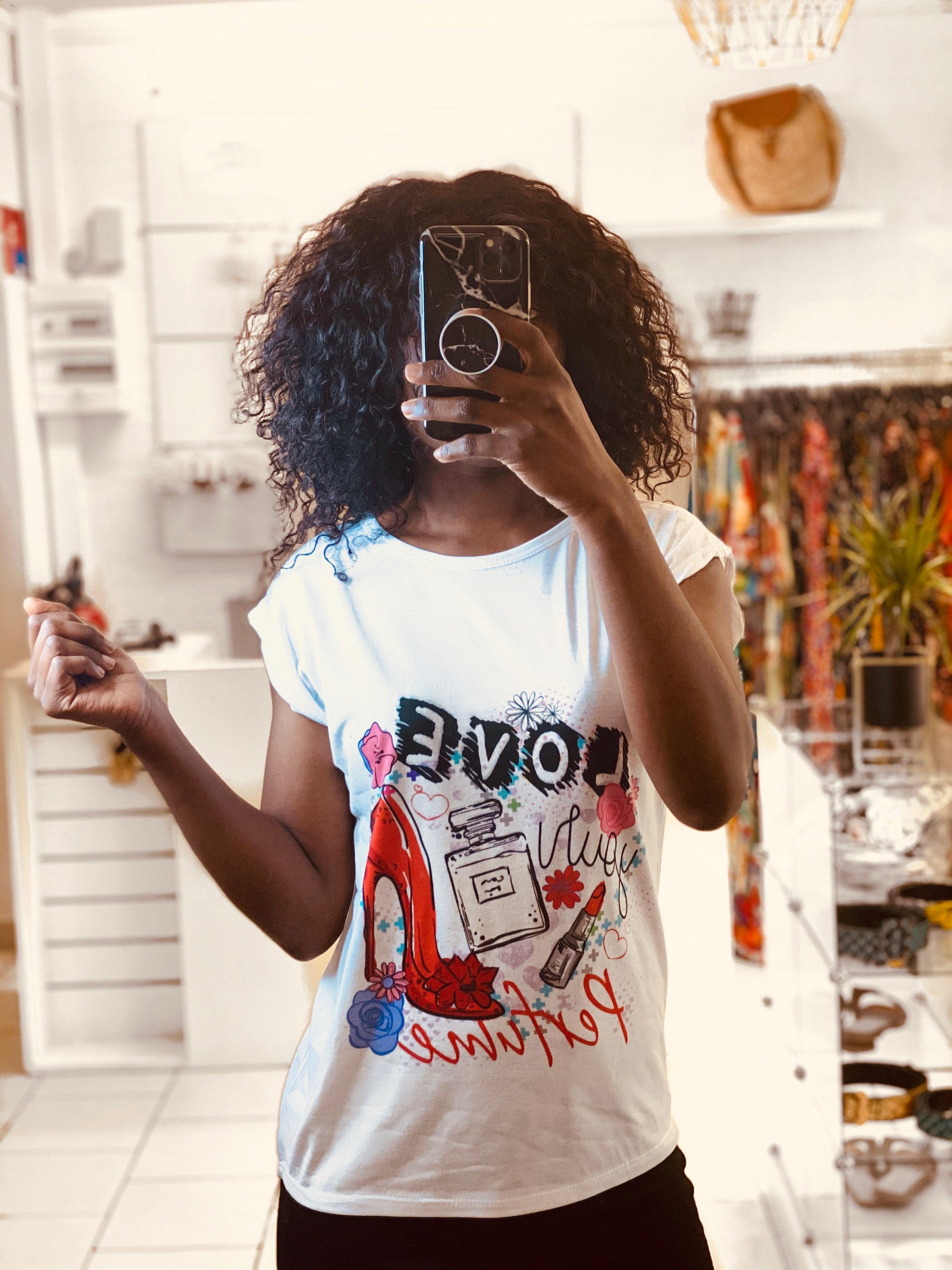 T-shirt imprimée escarpin love - beautifulshop