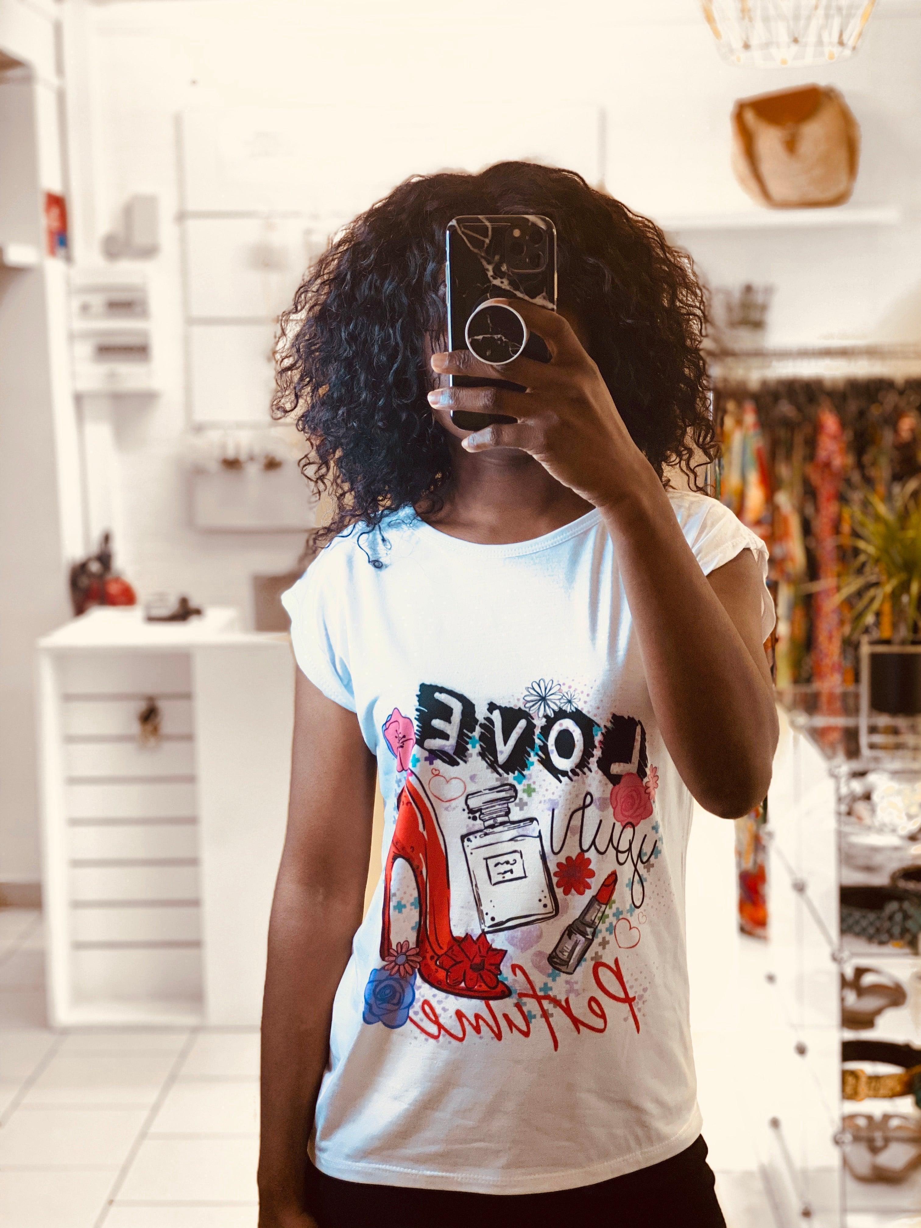 T-shirt imprimée escarpin love - beautifulshop