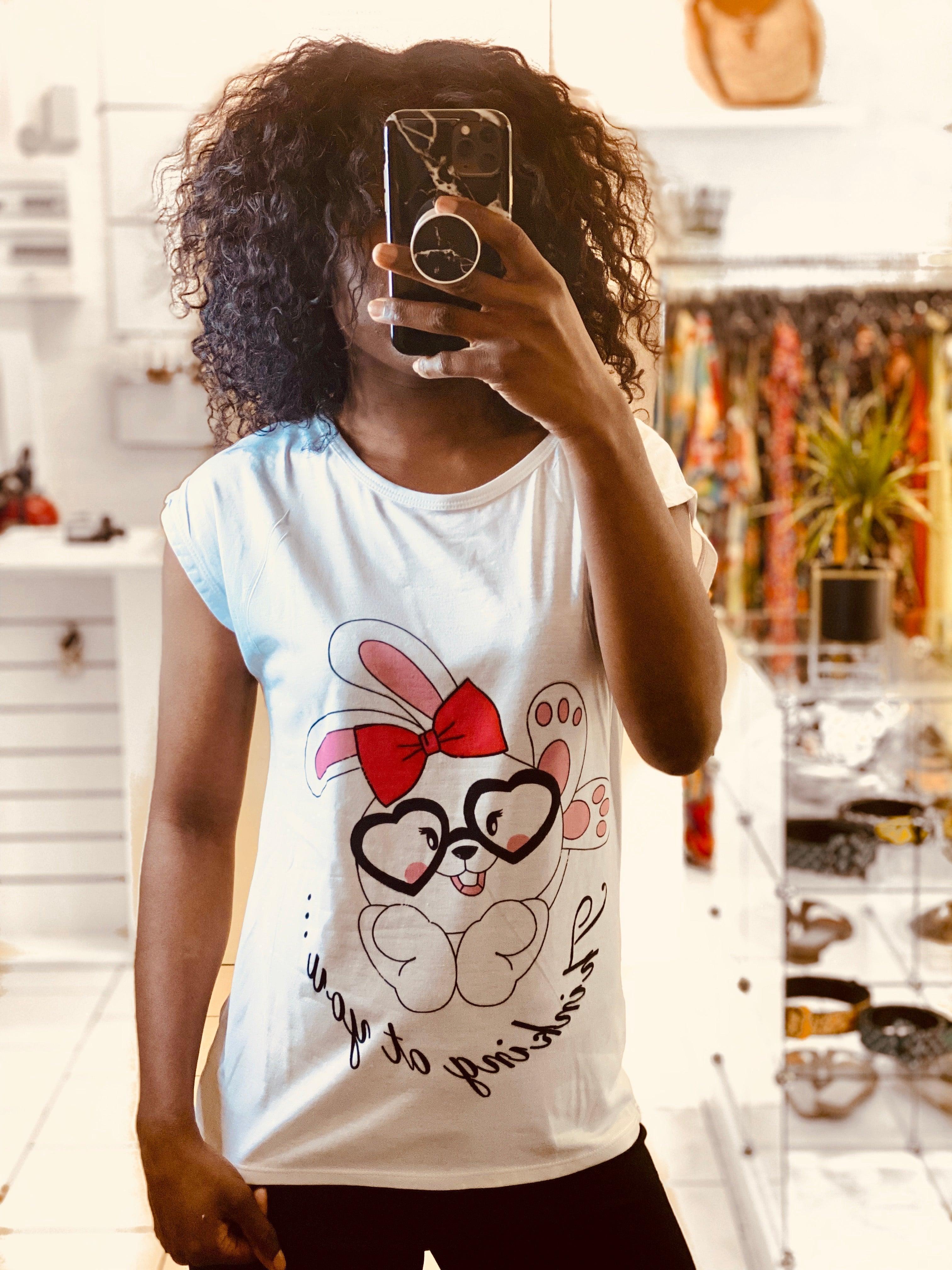 T-shirt imprimée lapin - beautifulshop