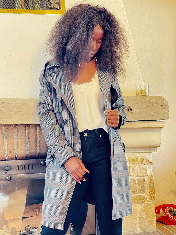 Trench-coat femme gris - beautifulshop